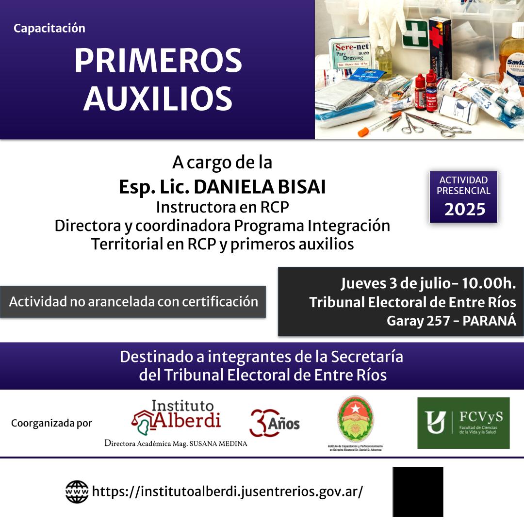 Capacitación PRIMEROS AUXILIOS – Secretaría del Tribunal Electoral de Entre Ríos